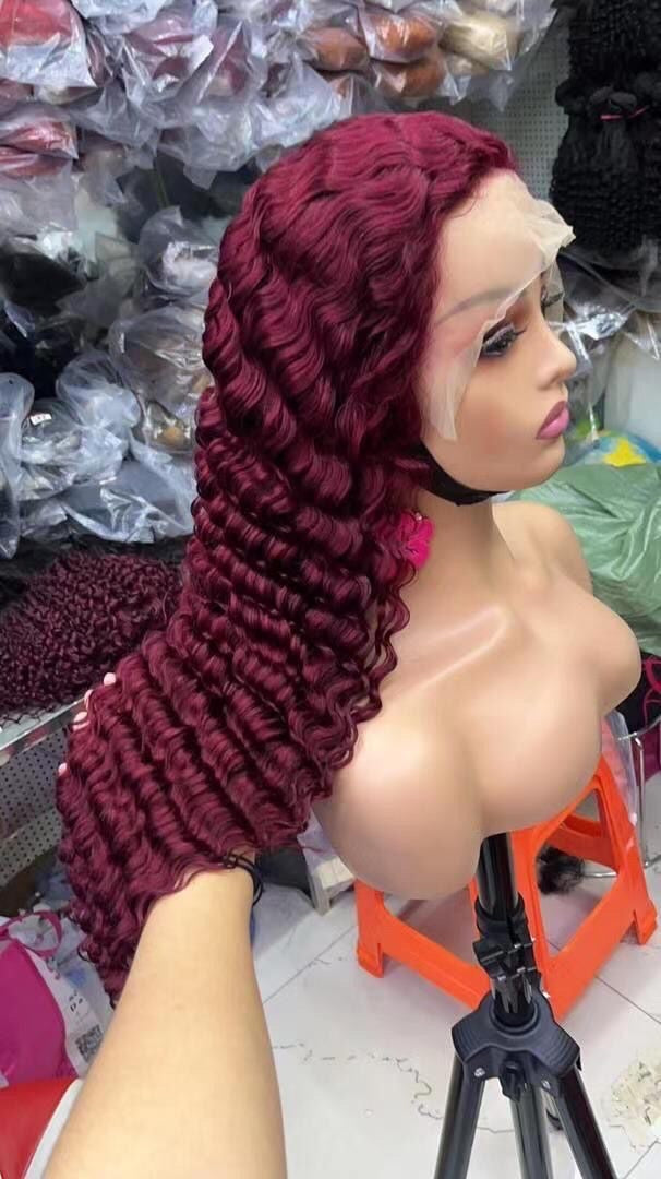 Lace Frontal Red Wigs